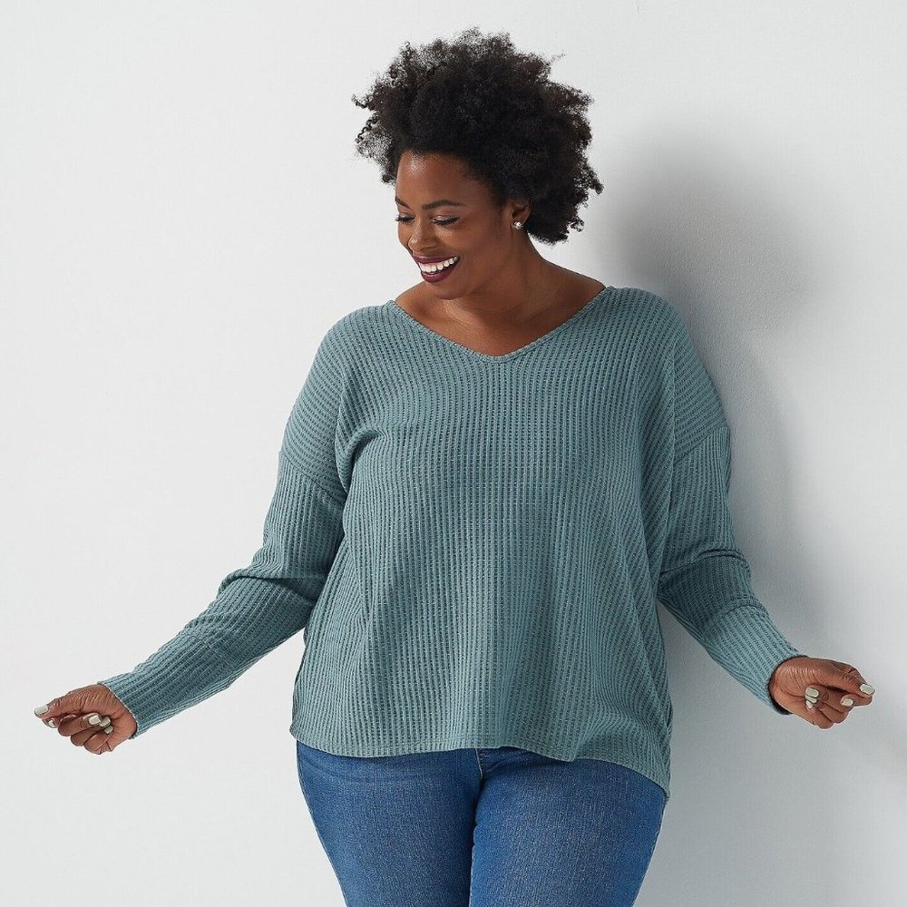 All Worthy Hunter McGrady Waffle Knit Dolman Top - more choices a390345